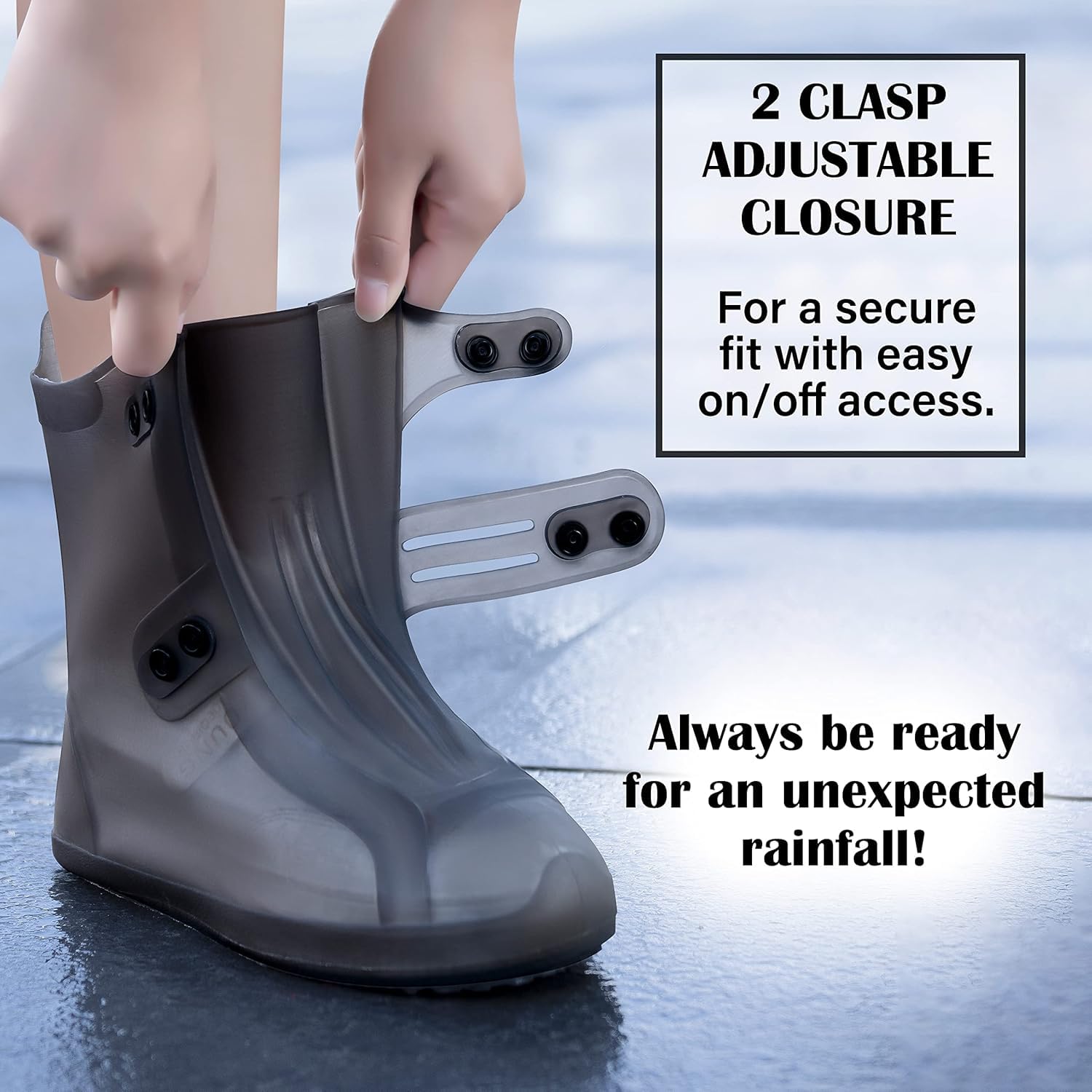 Waterproof rain boot cover non-slip sole
